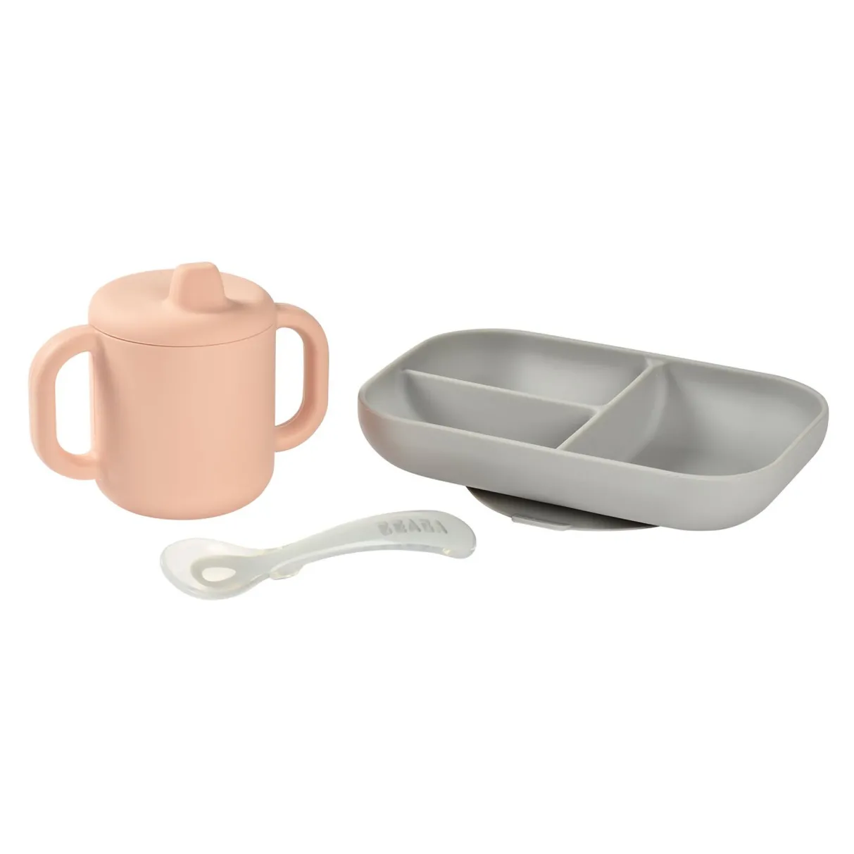 BÉABA Couverts, Vaisselle Et Bavoirs*Coffret D'Apprentissage Silicone + Tasse Pink