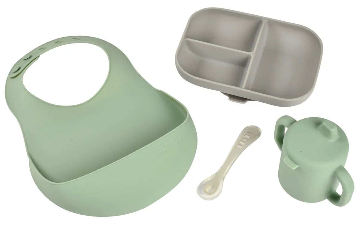 BÉABA Goûter Sain*Coffret Repas Les Essentiels Grey / Sage Green