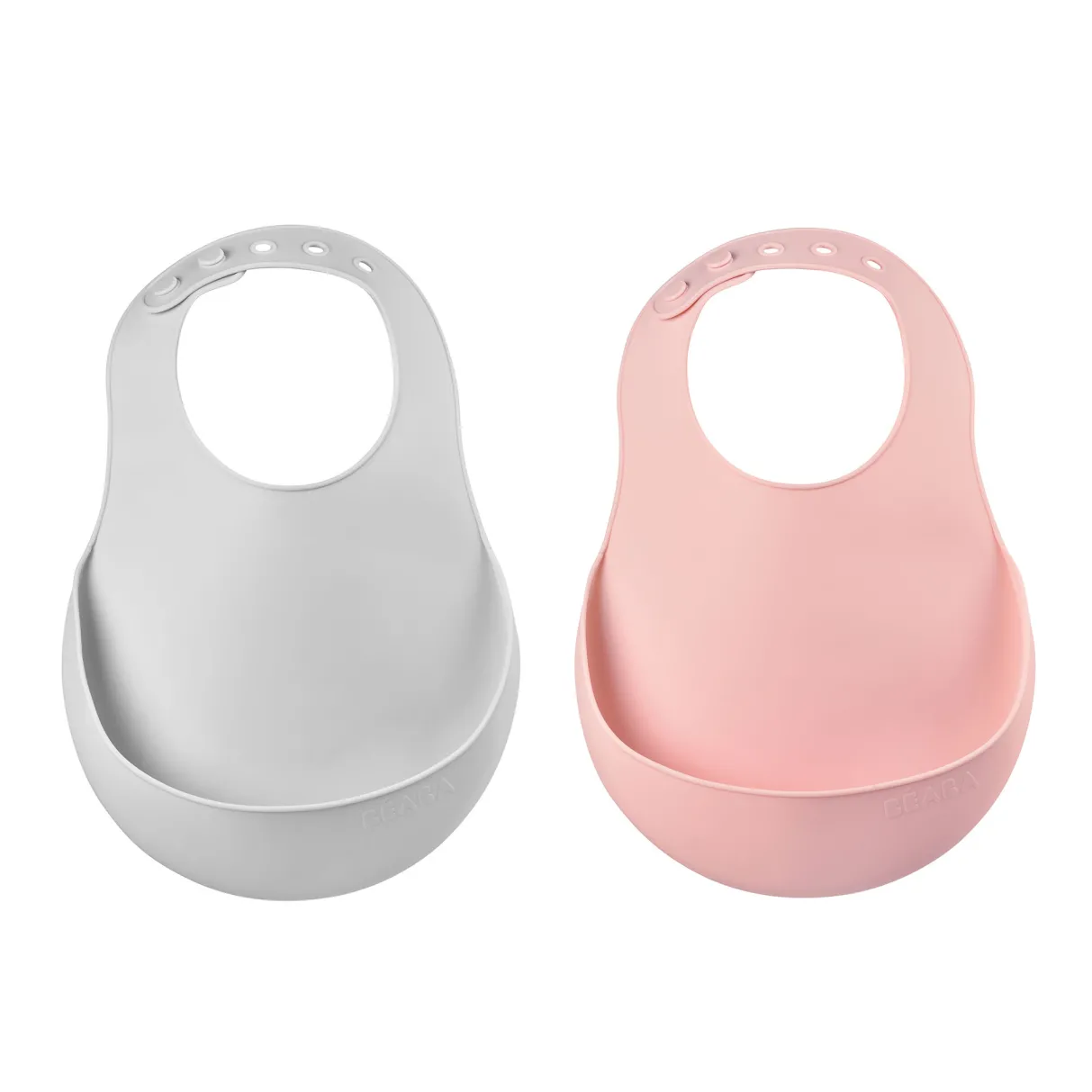 BÉABA Couverts, Vaisselle Et Bavoirs*Lot De 2 Bavoirs Silicone Light Mist/Old Pink