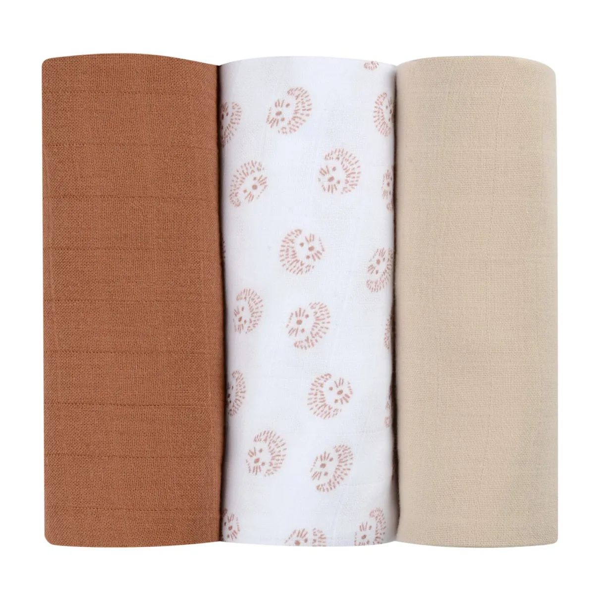 BÉABA Accessoires De Toilette*Lot De 3 Langes En Coton Hedgehog