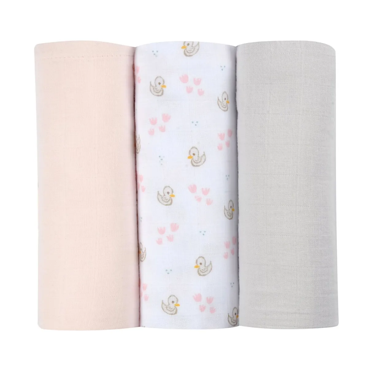 BÉABA Accessoires De Toilette*Lot De 3 Langes En Coton Swans