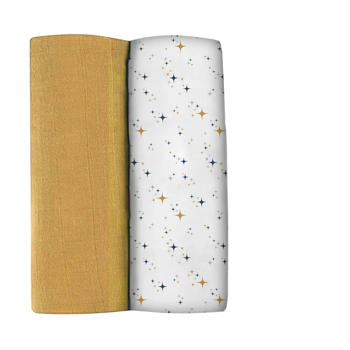 BÉABA Emmaillotage*Lot De 2 Langes Xxl En Coton Honey Yellow/Starry Night