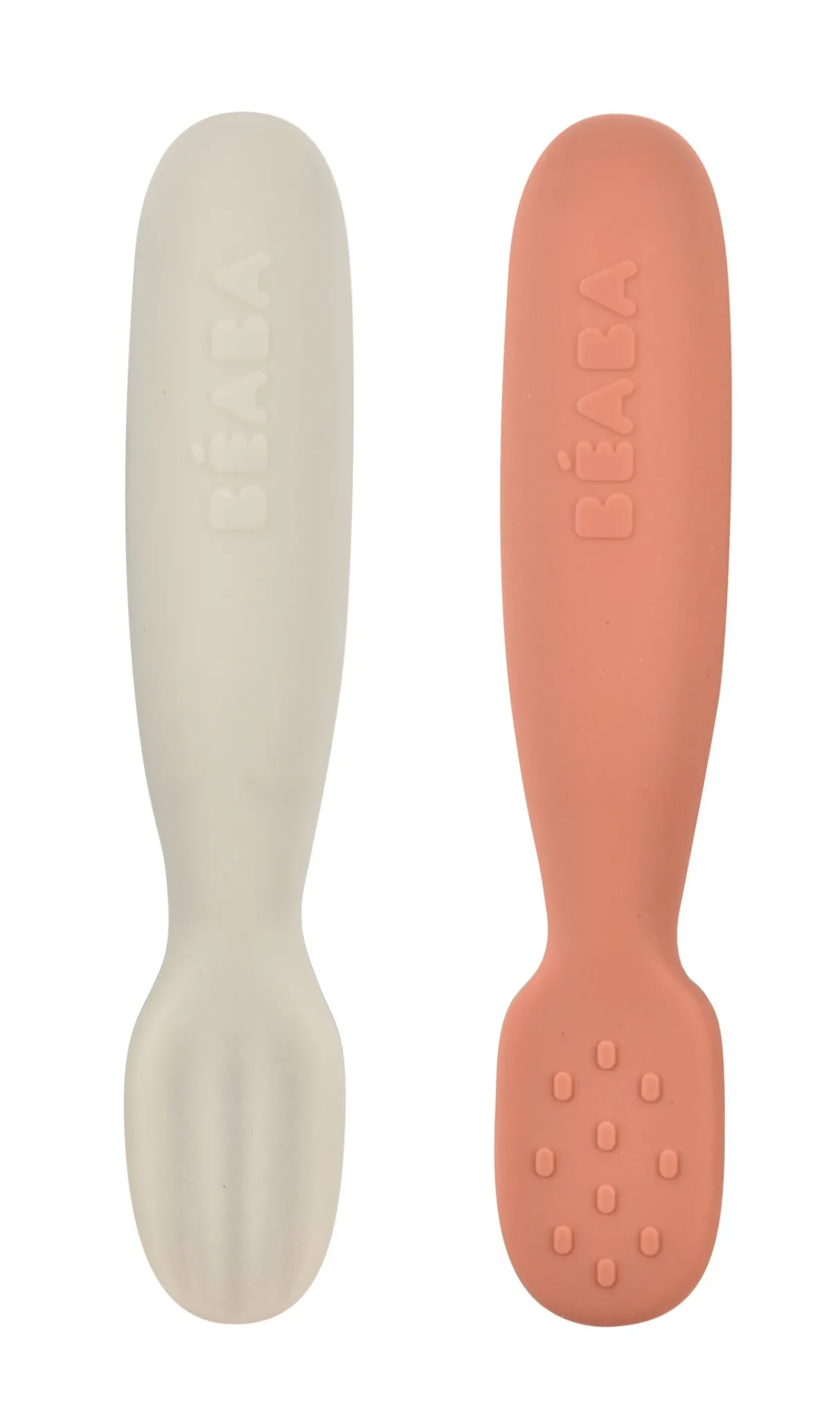 BÉABA Couverts, Vaisselle Et Bavoirs*Lot De 2 Pre-Cuillere Silicone Terracotta / Velvet Grey