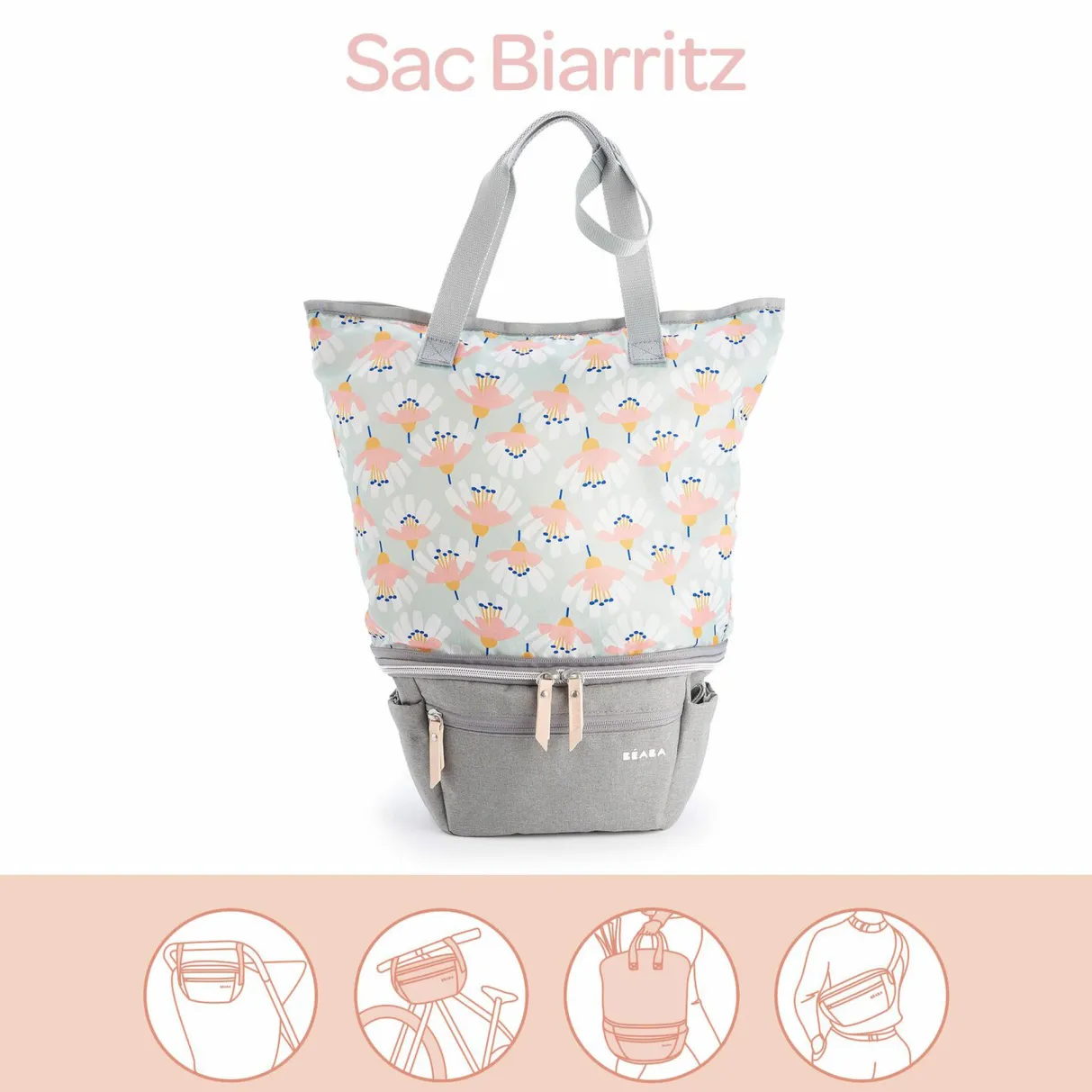 BÉABA Sacs À Langer*Pop Up Bag Biarritz Heather Grey