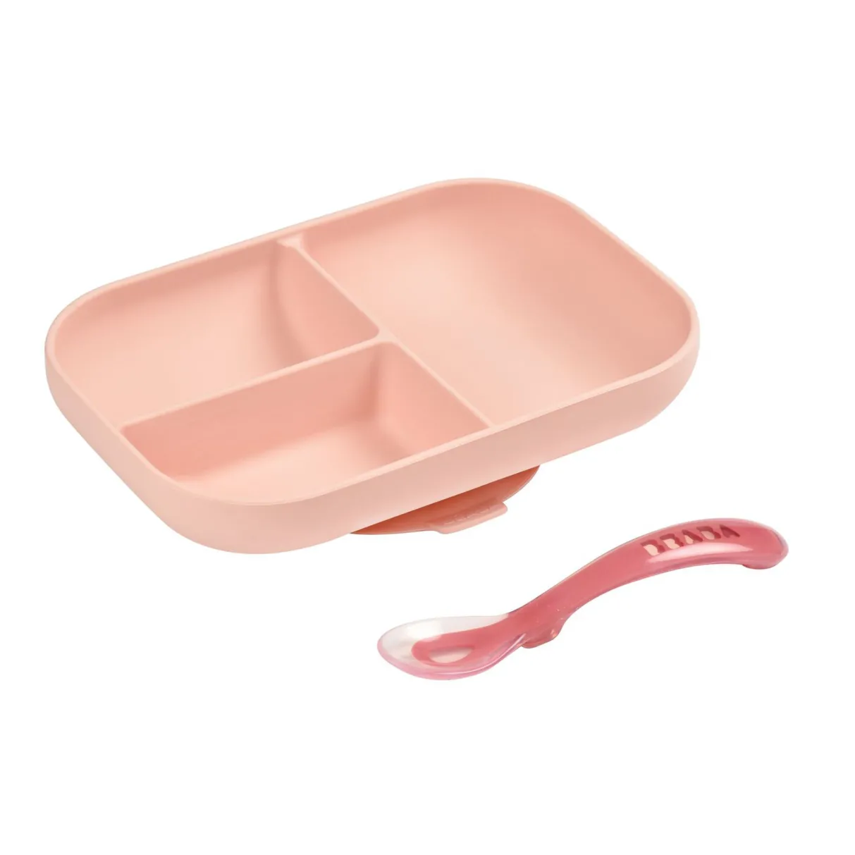 BÉABA Couverts, Vaisselle Et Bavoirs*Set Repas Silicone Avec Ventouse Pink