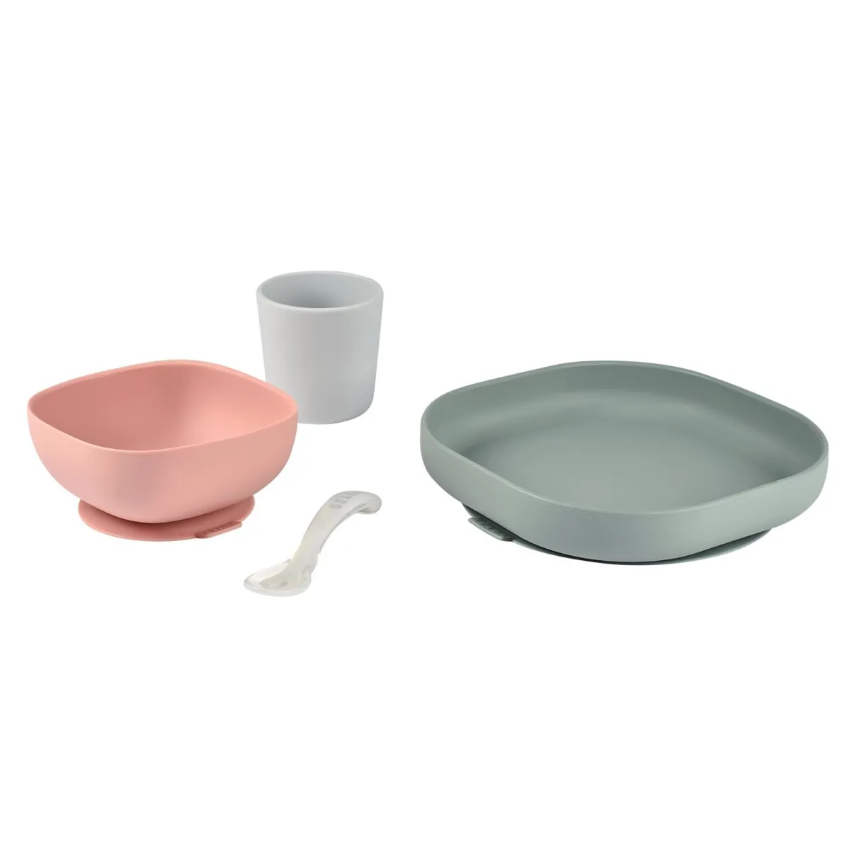 BÉABA Couverts, Vaisselle Et Bavoirs*Set Vaisselle Silicone 4 Pieces Eucalyptus