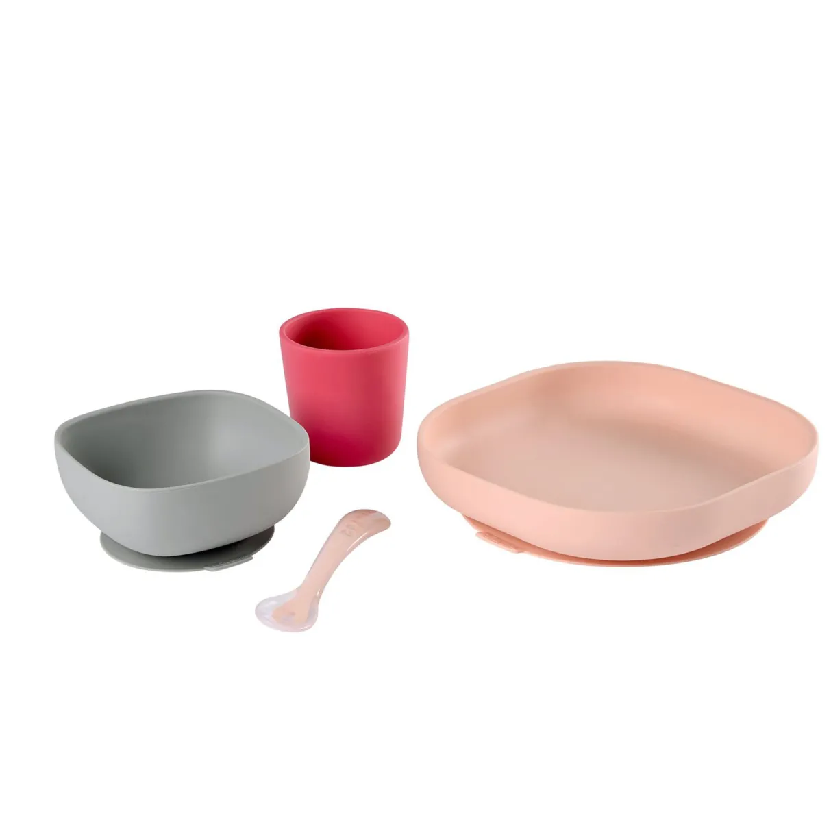 BÉABA Couverts, Vaisselle Et Bavoirs*Set Vaisselle Silicone 4 Pieces Pink